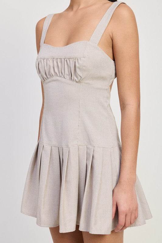 PLEATED MINI DRESS WITH BACK TIES - Shop Style & More | Fresh Looks, Everyday Deals & Free Shipping