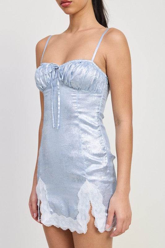 LACE HEM MINI DRESS - Shop Style & More | Fresh Looks, Everyday Deals & Free Shipping