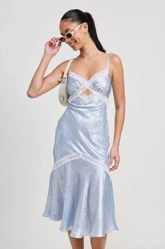 LACE TRIM MIDI SLIP DRESS - Shop Style & More | Fresh Looks, Everyday Deals & Free Shipping