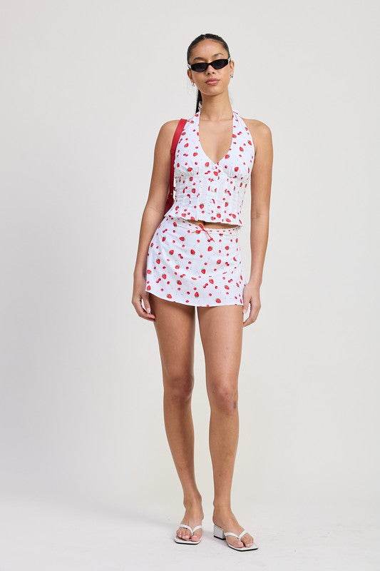 POPLIN PRINT MINI SKIRT WITH RIBBON TRIM - Shop Style & More | Fresh Looks, Everyday Deals & Free Shipping