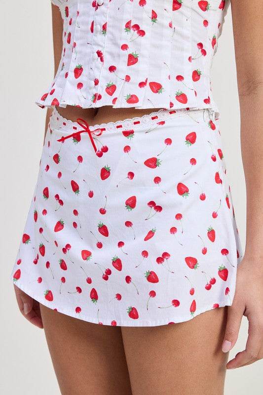 POPLIN PRINT MINI SKIRT WITH RIBBON TRIM - Shop Style & More | Fresh Looks, Everyday Deals & Free Shipping