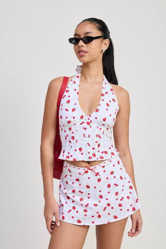 POPLIN PRINT MINI SKIRT WITH RIBBON TRIM - Shop Style & More | Fresh Looks, Everyday Deals & Free Shipping