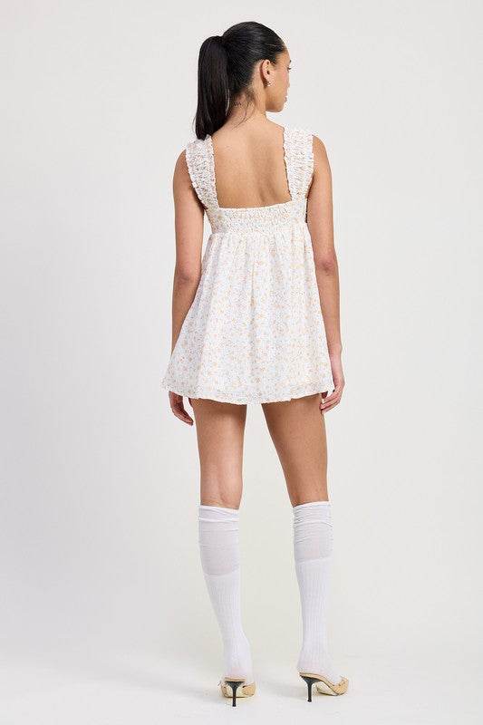 MINI FLORAL BABYDOLL PUFF STRAPS DRESS - Shop Style & More | Fresh Looks, Everyday Deals & Free Shipping