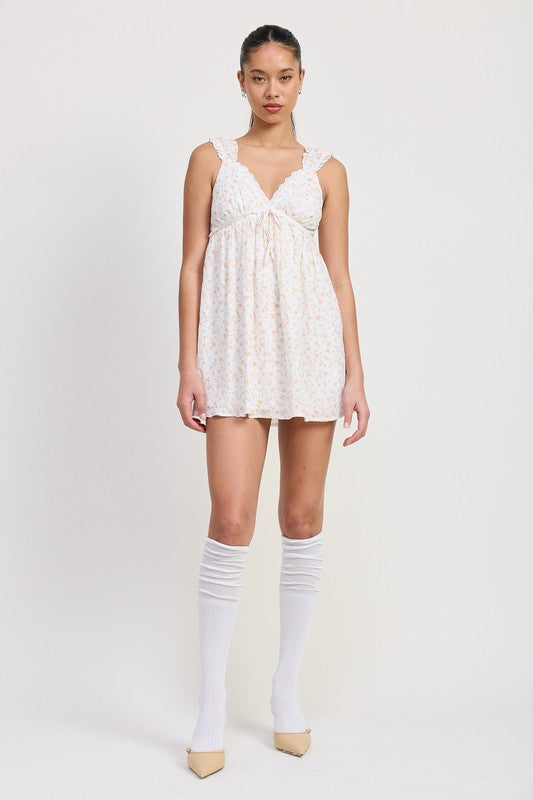 MINI FLORAL BABYDOLL PUFF STRAPS DRESS - Shop Style & More | Fresh Looks, Everyday Deals & Free Shipping