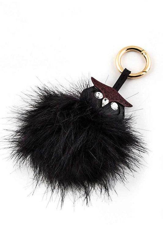 Leather Owl Fur Pom Key Charm - Shop Style & More | Fresh Looks, Everyday Deals & Free Shipping