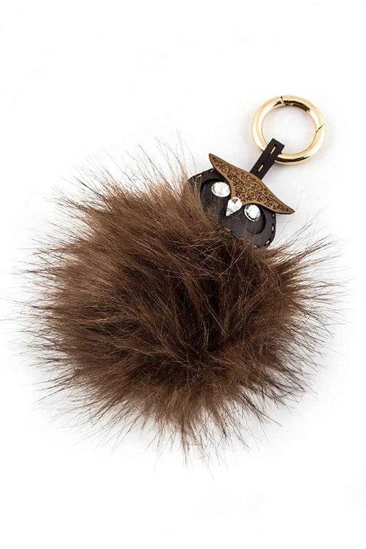 Leather Owl Fur Pom Key Charm - Shop Style & More | Fresh Looks, Everyday Deals & Free Shipping