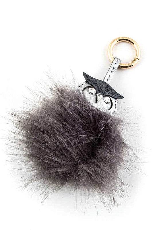 Leather Owl Fur Pom Key Charm - Shop Style & More | Fresh Looks, Everyday Deals & Free Shipping