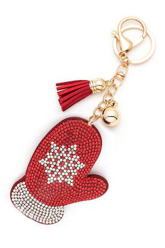 Rhinestone Holiday Mitten Pillow Key Chain - Shop Style & More | Fresh Looks, Everyday Deals & Free Shipping