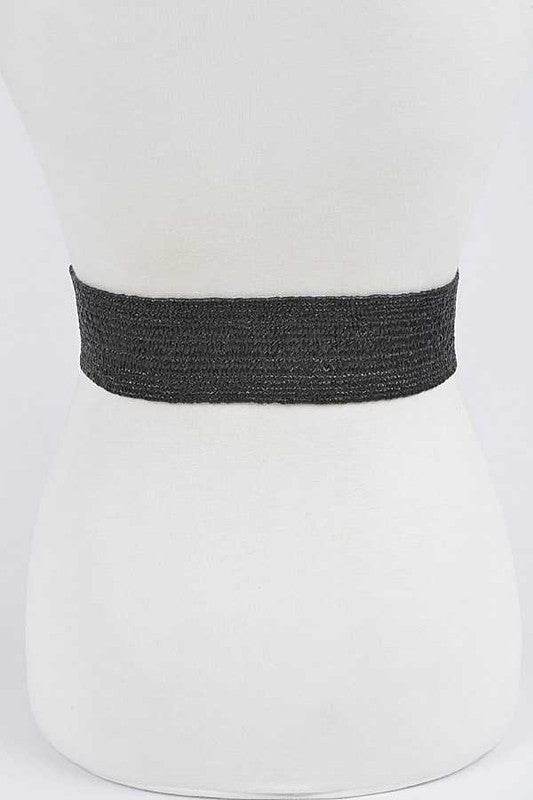 Double Circle Buckle Elastic Faux Straw Belt - Shop Style & More | Fresh Looks, Everyday Deals & Free Shipping
