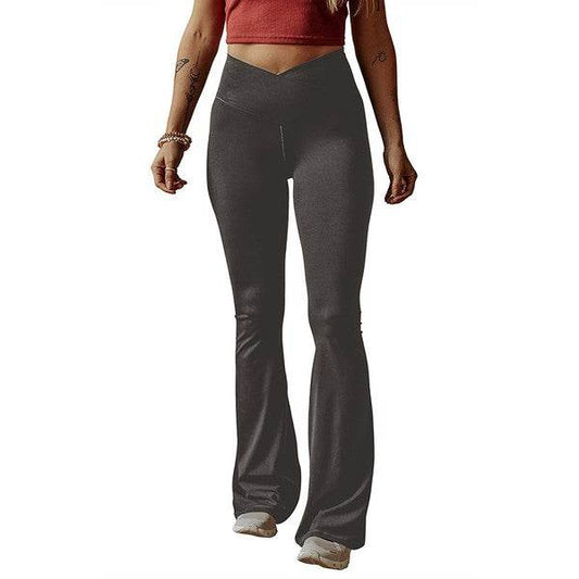 Black V Shape High Waist Flared Leggings Pants - Shop Style & More | Fresh Looks, Everyday Deals & Free Shipping