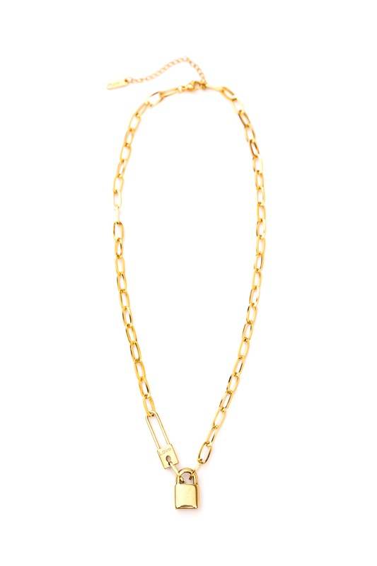 18K STAINLESS STEEL LOCK & CLIP CHAIN NECKLACE - Shop Style & More | Fresh Looks, Everyday Deals & Free Shipping