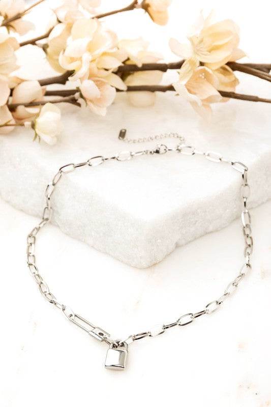 18K STAINLESS STEEL LOCK & CLIP CHAIN NECKLACE - Shop Style & More | Fresh Looks, Everyday Deals & Free Shipping
