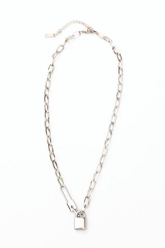 18K STAINLESS STEEL LOCK & CLIP CHAIN NECKLACE - Shop Style & More | Fresh Looks, Everyday Deals & Free Shipping