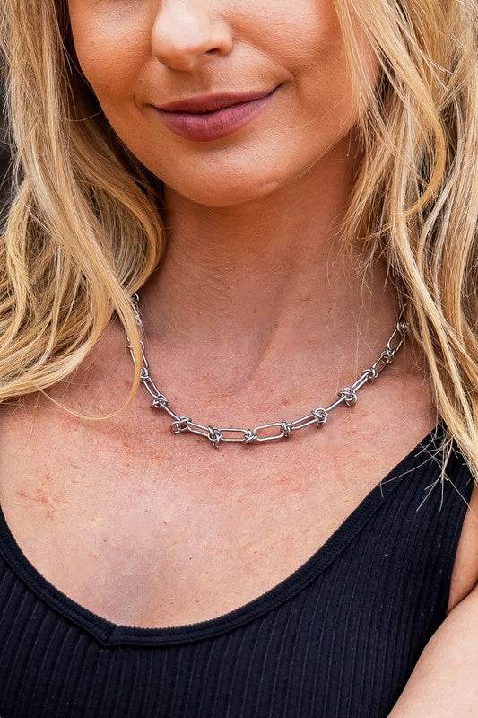 18K STAINLESS STEEL BARBED WIRE CHAIN NECKLACE - Shop Style & More | Fresh Looks, Everyday Deals & Free Shipping