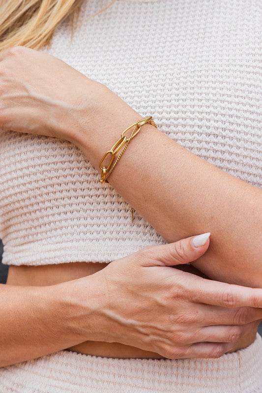 18K STAINLESS STEEL LAYERED PAPERCLIP BRACELET - Shop Style & More | Fresh Looks, Everyday Deals & Free Shipping