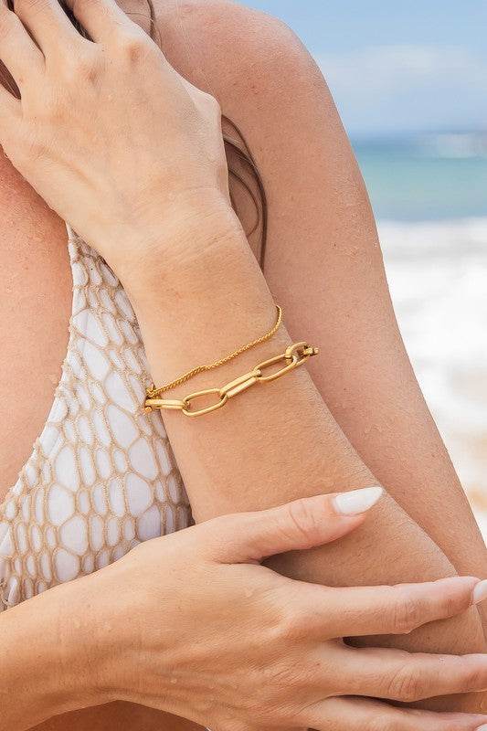 18K STAINLESS STEEL LAYERED PAPERCLIP BRACELET - Shop Style & More | Fresh Looks, Everyday Deals & Free Shipping