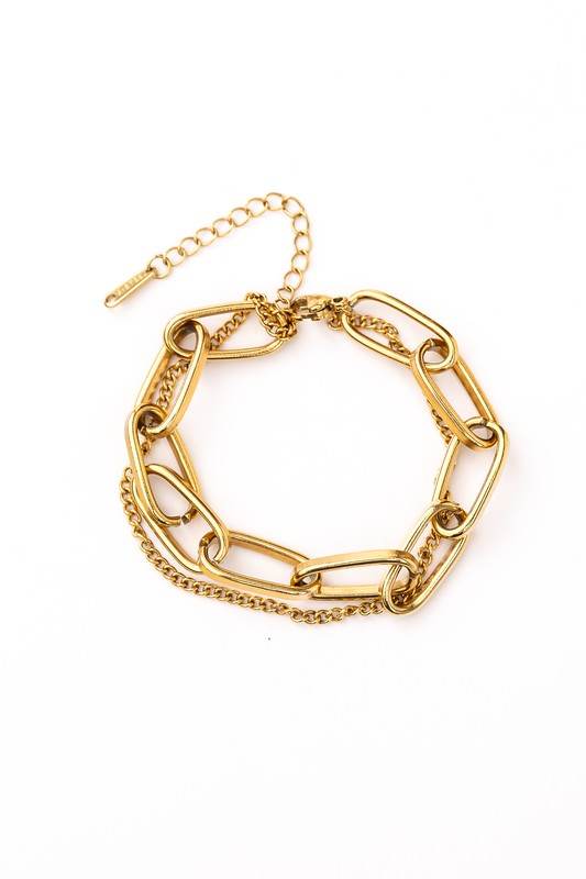 18K STAINLESS STEEL LAYERED PAPERCLIP BRACELET - Shop Style & More | Fresh Looks, Everyday Deals & Free Shipping
