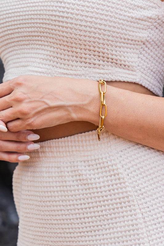 18K STAINLESS STEEL LAYERED PAPERCLIP BRACELET - Shop Style & More | Fresh Looks, Everyday Deals & Free Shipping
