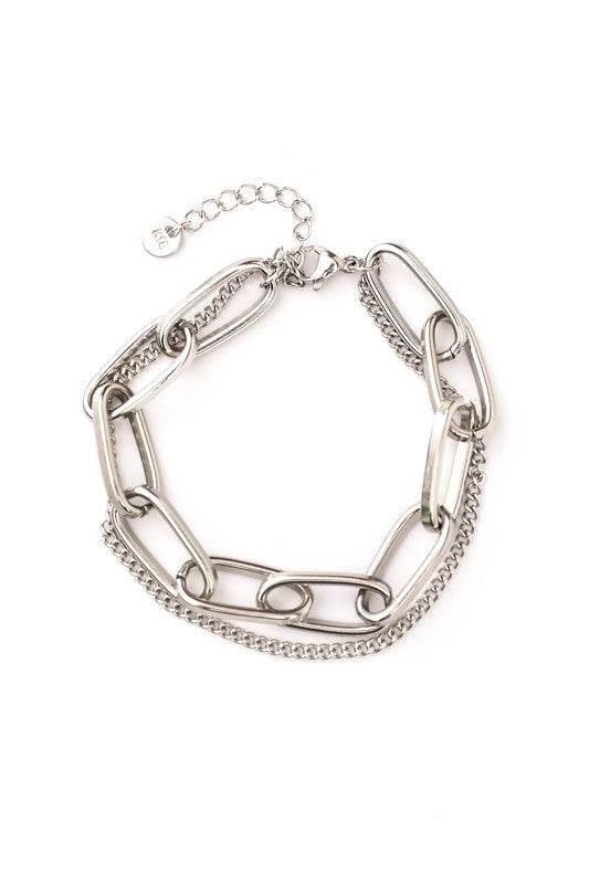 18K STAINLESS STEEL LAYERED PAPERCLIP BRACELET - Shop Style & More | Fresh Looks, Everyday Deals & Free Shipping