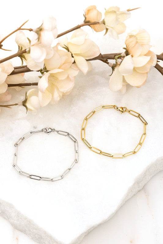 18K STAINLESS STEEL NON TARNISH PAPERCLIP BRACELET - Shop Style & More | Fresh Looks, Everyday Deals & Free Shipping