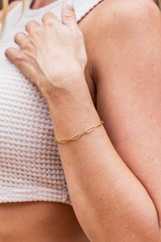 18K STAINLESS STEEL NON TARNISH PAPERCLIP BRACELET - Shop Style & More | Fresh Looks, Everyday Deals & Free Shipping