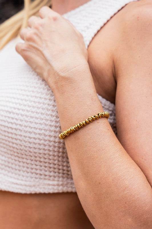 18K STAINLESS STEEL TWISTED BEAD BRACELET - Shop Style & More | Fresh Looks, Everyday Deals & Free Shipping