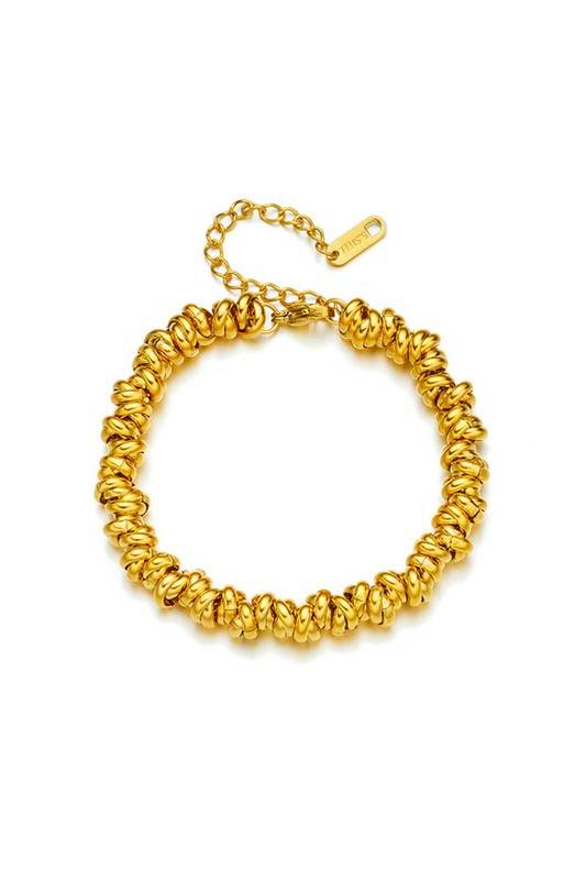 18K STAINLESS STEEL TWISTED BEAD BRACELET - Shop Style & More | Fresh Looks, Everyday Deals & Free Shipping