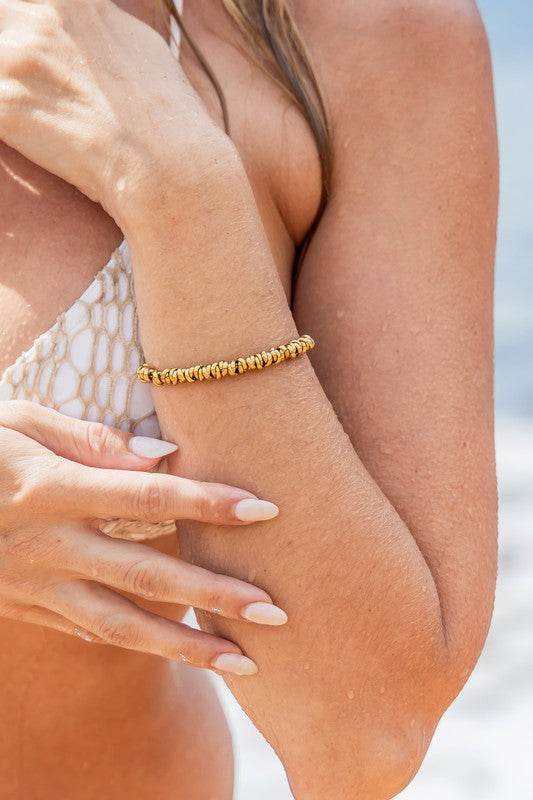 18K STAINLESS STEEL TWISTED BEAD BRACELET - Shop Style & More | Fresh Looks, Everyday Deals & Free Shipping