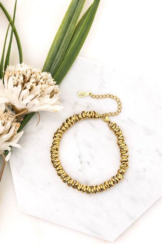 18K STAINLESS STEEL TWISTED BEAD BRACELET - Shop Style & More | Fresh Looks, Everyday Deals & Free Shipping