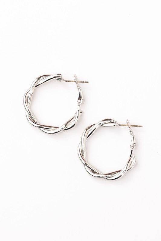 18K STAINLESS STEEL TWISTED HOOP EARRINGS - Shop Style & More | Fresh Looks, Everyday Deals & Free Shipping