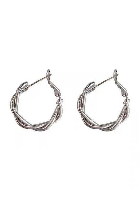 18K STAINLESS STEEL TWISTED HOOP EARRINGS - Shop Style & More | Fresh Looks, Everyday Deals & Free Shipping