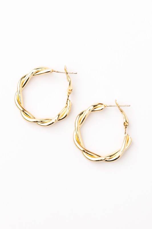 18K STAINLESS STEEL TWISTED HOOP EARRINGS - Shop Style & More | Fresh Looks, Everyday Deals & Free Shipping