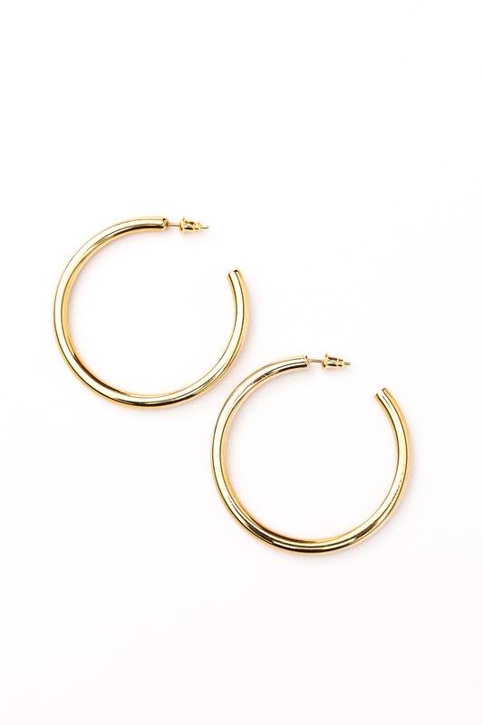 14K STAINLESS STEEL OPEN HOOP EARRINGS - Shop Style & More | Fresh Looks, Everyday Deals & Free Shipping