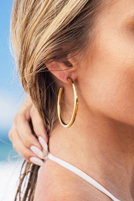 14K STAINLESS STEEL OPEN HOOP EARRINGS - Shop Style & More | Fresh Looks, Everyday Deals & Free Shipping