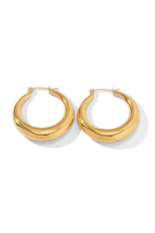 18K STAINLESS STEEL MOD HOOP EARRINGS - Shop Style & More | Fresh Looks, Everyday Deals & Free Shipping