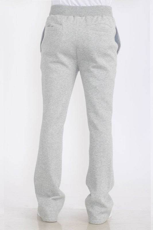 Mens Solid Fleece Flare Stacked PANTS - Shop Style & More | Fresh Looks, Everyday Deals & Free Shipping