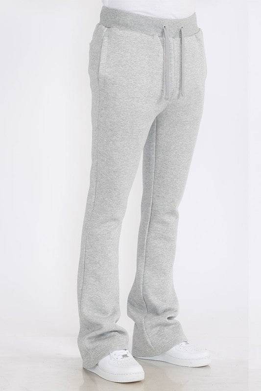Mens Solid Fleece Flare Stacked PANTS - Shop Style & More | Fresh Looks, Everyday Deals & Free Shipping