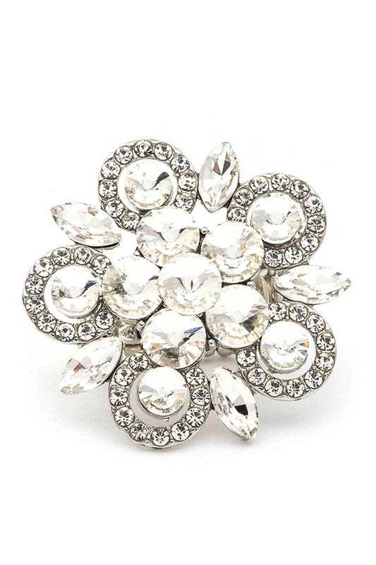 Crystal Flower Statement Stretch Ring - Shop Style & More | Fresh Looks, Everyday Deals & Free Shipping