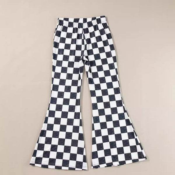 Black Checkerboard High Rise Casual Flared Pants - Shop Style & More | Fresh Looks, Everyday Deals & Free Shipping