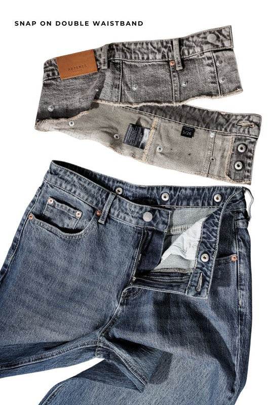 DOUBLE SNAP WAISTBAND ULTRA HIGH RISE WIDE JEANS - Shop Style & More | Fresh Looks, Everyday Deals & Free Shipping