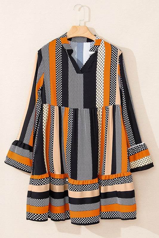 Women Polka Dot Print Ruffled Hem V Neck Dress - Shop Style & More | Fresh Looks, Everyday Deals & Free Shipping
