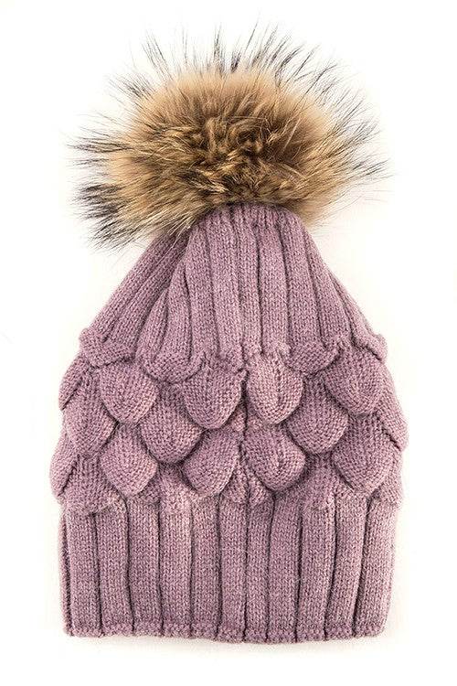 Raccoon Fur Pineapple Knit Beanies - Shop Style & More | Fresh Looks, Everyday Deals & Free Shipping