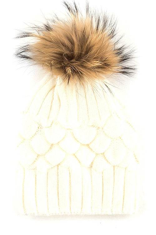 Raccoon Fur Pineapple Knit Beanies - Shop Style & More | Fresh Looks, Everyday Deals & Free Shipping