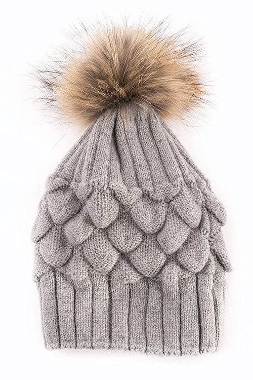 Raccoon Fur Pineapple Knit Beanies - Shop Style & More | Fresh Looks, Everyday Deals & Free Shipping