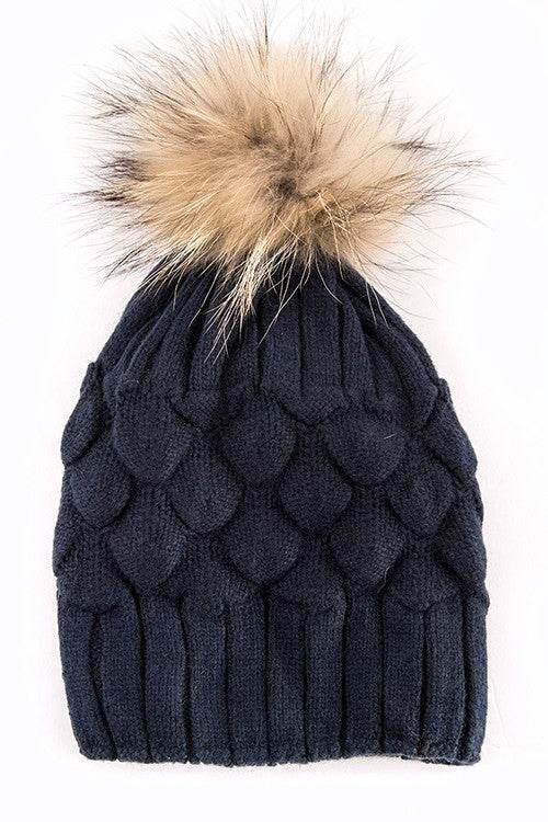 Raccoon Fur Pineapple Knit Beanies - Shop Style & More | Fresh Looks, Everyday Deals & Free Shipping