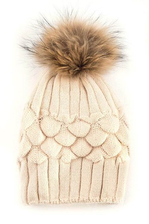 Raccoon Fur Pineapple Knit Beanies - Shop Style & More | Fresh Looks, Everyday Deals & Free Shipping