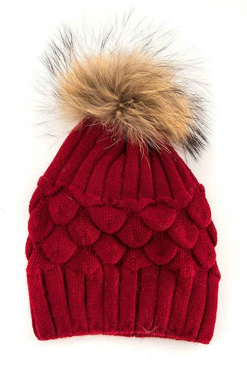 Raccoon Fur Pineapple Knit Beanies - Shop Style & More | Fresh Looks, Everyday Deals & Free Shipping