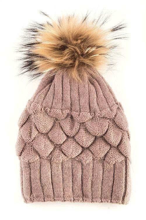 Raccoon Fur Pineapple Knit Beanies - Shop Style & More | Fresh Looks, Everyday Deals & Free Shipping