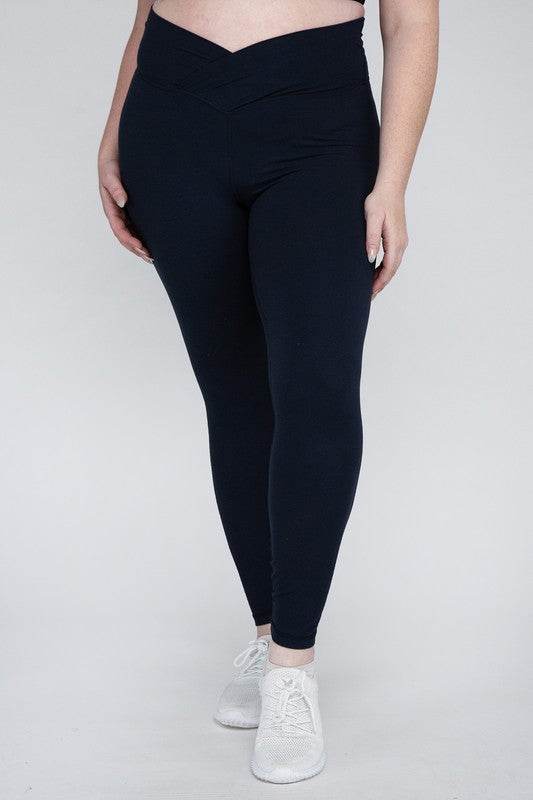 Plus Size V Waist Full Length Leggings - Shop Style & More | Fresh Looks, Everyday Deals & Free Shipping