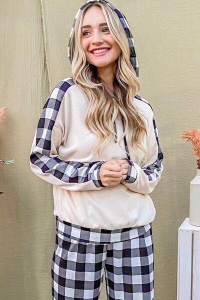 And The Why Drawstring Hooded Top and Plaid Pants Lounge Set - Shop Style & More | Fresh Looks, Everyday Deals & Free Shipping
